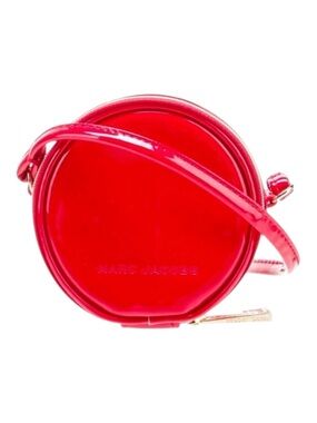 Marc Jacobs Red Patent Leather Mini Crossbody Bag Round Circle Viral